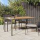 vidaXL Szary stół do jadalni na świeżym powietrzu 150x90x75 cm polirattan 1