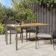 vidaXL Szary stół do jadalni na świeżym powietrzu 150x90x75 cm polirattan 4