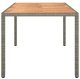 vidaXL Szary stół do jadalni na świeżym powietrzu 150x90x75 cm polirattan 6