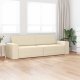 vidaXL Podłogowa Sofa Łóżko 2-w-1 Kremowa 245x150x60,5 cm Tkanina 5