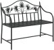 vidaXL Vintage Metal Bench Czarny Stal malowana proszkowo Standard 2