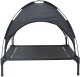 vidaXL Podwyższone legowisko dla psa z demontowalnym dachem Czarne L Stal 5