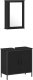 Czteroczęściowy Zestaw Mebli Łazienkowych Czarny Dąb Drewno 6