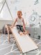 Domowy plac zabaw Sweet Plus drewno | Montessori | bujak + zjeżdżalnia 2w1 3