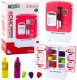 Lodówka Zabawkowa Dla Dzieci Owoce Soki Światła Dźwięki Różowa LEAN Toys 1