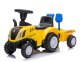 Jeździk odpychacz traktor z przyczepką i funkcjami dźwiękowymi oraz świetlnymi NEW HOLLAND żółty 1