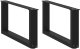 Nogi do stolika kawowego w kształcie litery U 2 szt. Czarne 60x(30-31) cm Stal 1