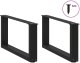 Nogi do stolika kawowego w kształcie litery U 2 szt. Czarne 60x(30-31) cm Stal 3