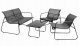 Zestaw mebli ogrodowych czarny Sofa, 2 fotele, stolik Na taras i do ogrodu 1