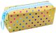Piórnik Szkolny Organizer W Kolorowe Kropki Duży Suwak Złoty 21x8cm LEAN 2