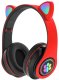 Słuchawki bezprzewodowe bluetooth radio fm mp3 kocie uszy podświetlenie led 5