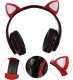 Słuchawki bezprzewodowe bluetooth radio fm mp3 kocie uszy podświetlenie led 9