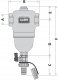 DIRTMAG® -Separator zanieczyszczeń z magnesem. Przyłącza z gwintem wewnętrznym 1 1/4` 2