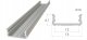 AL12-GLS1-AS-3000: Nawierzchniowy profil ALU anoda srebrny 6x16mm 3030mm SURFACE anoda silver 3