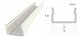 AL12-GLS2-LW-3000: Nawierzchniowy profil ALU biały lakier 9x16mm 3030mm SURFACE white lacquer 2