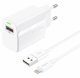 FONENG ładowarka sieciowa EU64 18W 1xUSB QC3.0 + kabel Lightning Biały standard 2