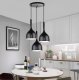 Lampa sufitowa metalowa klosz wisząca AT19-3SZ-Black 2