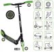 Muuwmi Lights Aluminium Scooter GLOW 215 mm (black/green, with luminous wheels and glow effect) 3