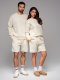 Zestaw dresowy dla par UNISEX bluza + szorty - kremowy V2 Z108 XL/XXL 2