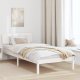 vidaXL Rama łóżka z wezgłowiem Biała 90x200 cm z litego drewna sosnowego 1