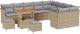 vidaXL 12-częściowy zestaw kanap ogrodowych z poduszkami beżowy z polirattanu akacjowego, 3-częściowy zestaw do jadalni z poduszkami beżowy z polirattanu akacjowego 2