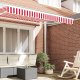 vidaXL Markiza balkonowa na ramę 2.5 m Czerwono-biała 2.3x0.2 m 2