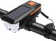 Lampka rowerowa przednia led z klaksonem sygnałem solarna na kierownicę 2