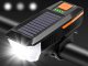 Lampka rowerowa przednia led z klaksonem sygnałem solarna na kierownicę 3