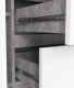 Komoda do salonu 101 cm 2 drzwi 3 szuflady 4 półki pojemna - beton biała 4