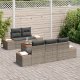vidaXL estidln Zestaw Sofy Ogrodowej z Poduszkami Szary Polirattan Akacja 3