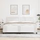 vidaXL Łóżko Box Spring z Materacem Białe 200x200 cm Sztuczna Skóra, Wezgłowie Prosty Design Czysta Biel 200 cm Sztuczna Skóra 3