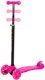 Różowa balansowa hulajnoga składana trójkołowa ze świecącymi kołami LED 5