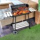 Grill węglowy ogrodowy na kółkach z 3 półkami 13