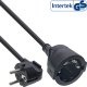 InLine® Strom-Verlängerung Schutzkontakt Stecker gewinkelt/Buchse, schwarz, 1,5m 1