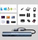 Bounn Hub USB-C + USB-A 8w2 rozdzielacz 3xUSB 2.0 Sd/Tf USB-C miniJack USB 3.0 5