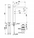 4522-712-61 / KFA / MALAGA /  BATERIA UMYWALKOWA NABLATOWA Z KORKIEM CLICK CLACK, PVD GUN METAL GREY / 1