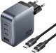 Ładowarka Vention 3x USB-C, 1x USB-A, 100W (szara) z kablem USB-C do USB-C (1m) czarna 1