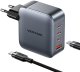 Ładowarka Vention 3x USB-C, 1x USB-A, 100W (szara) z kablem USB-C do USB-C (1m) czarna 2