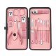 Zestaw akcesoriów do manicure, pedicure w etui różowe 12w1 AK20 1