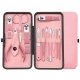 Zestaw akcesoriów do manicure, pedicure w etui różowe 12w1 AK20 2