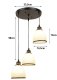 Lampa sufitowa szklana klosz metalowa wisząca AT11-3SZ-Black+White 2