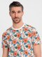 T-shirt męski bawełniany w kwiatowy wzór full print  biały V1 OM-TSFP-0249 XL 2