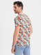 T-shirt męski bawełniany w kwiatowy wzór full print  biały V1 OM-TSFP-0249 XL 5