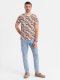 T-shirt męski bawełniany w kwiatowy wzór full print  biały V1 OM-TSFP-0249 XL 6