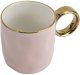 Kubek porcelanowy 300 ml ze złotym uchem różowy 2202 3