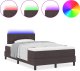 vidaXL Łóżko z Pudełkiem Sprężynowym z Materacem i LED Ciemnobrązowe 120x190 cm Tkanina 2