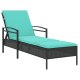 vidaXL Leżak słoneczny z poduszką Czarny 63x200x81 cm Poli Rattan 1