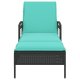 vidaXL Leżak słoneczny z poduszką Czarny 63x200x81 cm Poli Rattan 2