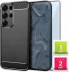 Etui do Samsung Galaxy S25 Ultra (Czarne, Karbon, Pancerne, Plecki)   Szkło 1