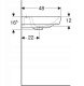 Geberit Smyle Umywalka, B60cm, H16.5cm, T48cm, z przelewem, z otworem na baterię 3